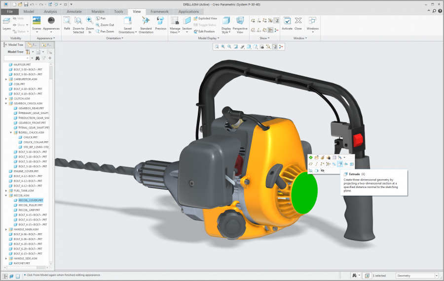 creo parametric modeling